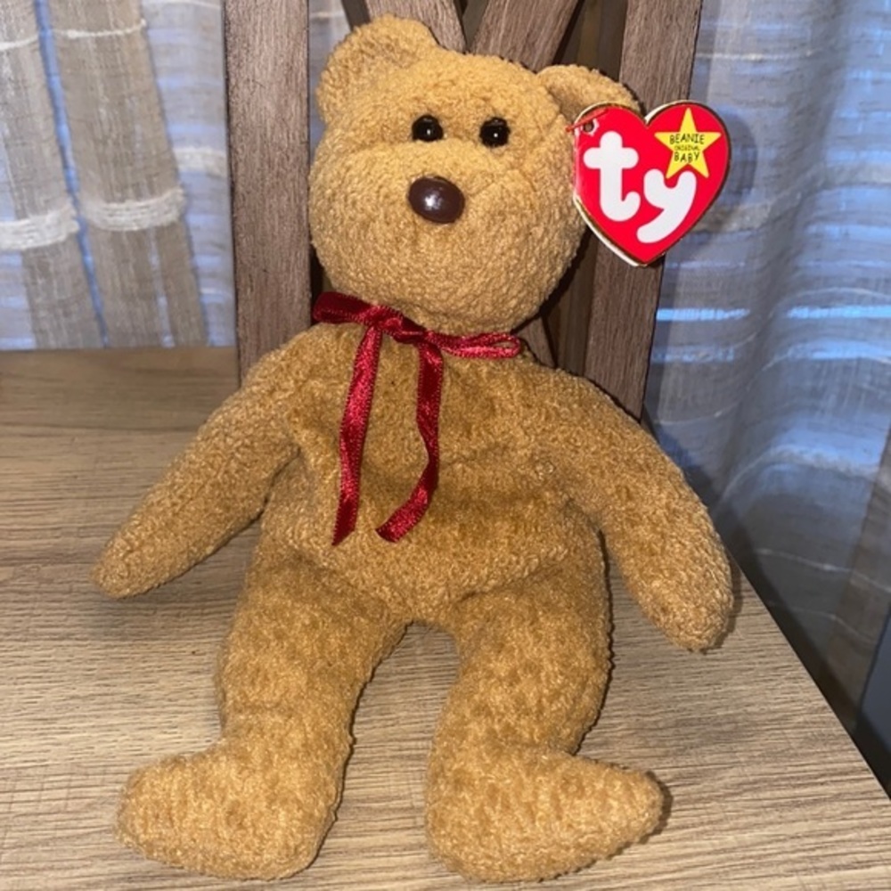 Curly Original Beanie Baby with errors retired‎
